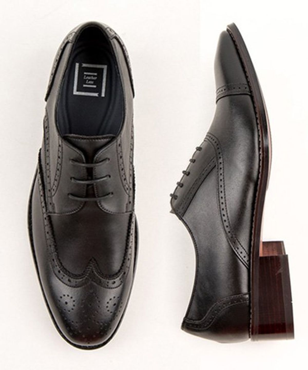 레더리스(LEATHERLESS) #0190 / 스트레이트팁 옥스포드/ 블랙 / for men