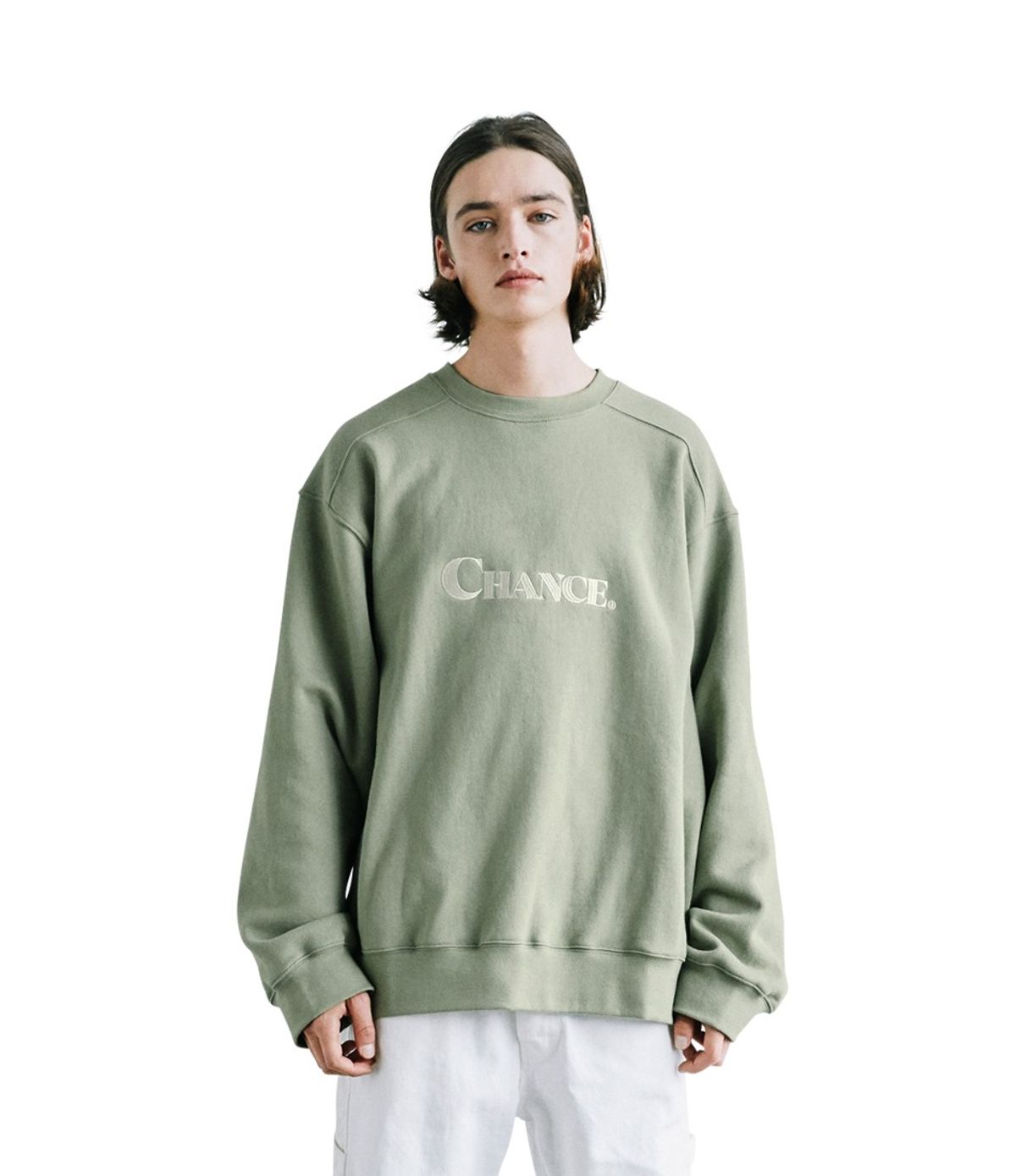 챈스챈스(CHANCECHANCE) CHANCE SWEATSHIRT(Olive/기모)
