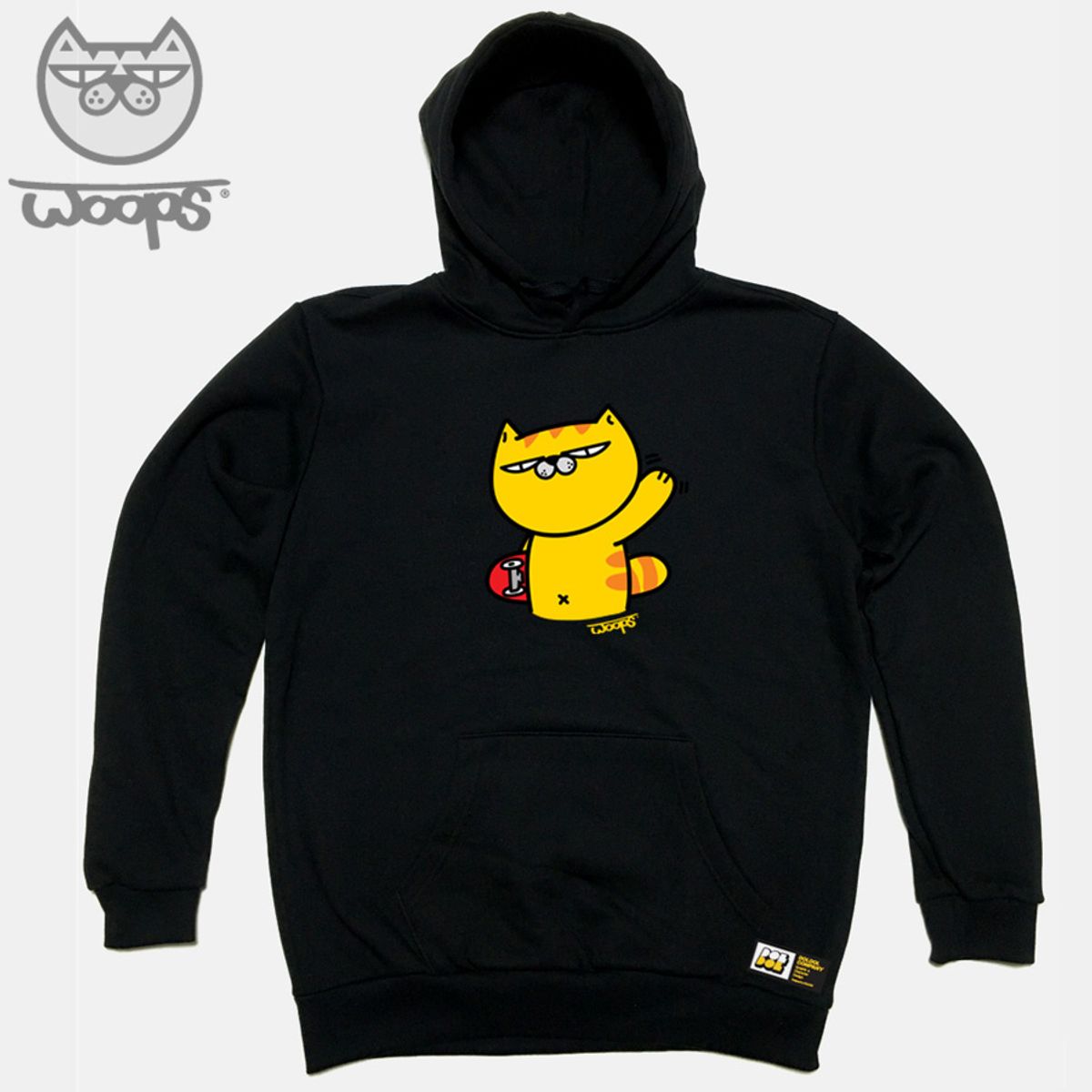 돌돌(DOLDOL) WOOPS_HOODY_53 스케이트보드 고양이 웁스 캐릭터 그래픽 디자인 후드티 후디