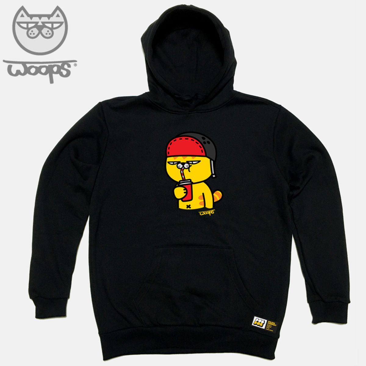 돌돌(DOLDOL) WOOPS_HOODY_56 스케이트보드 고양이 웁스 캐릭터 그래픽 디자인 후드티 후디