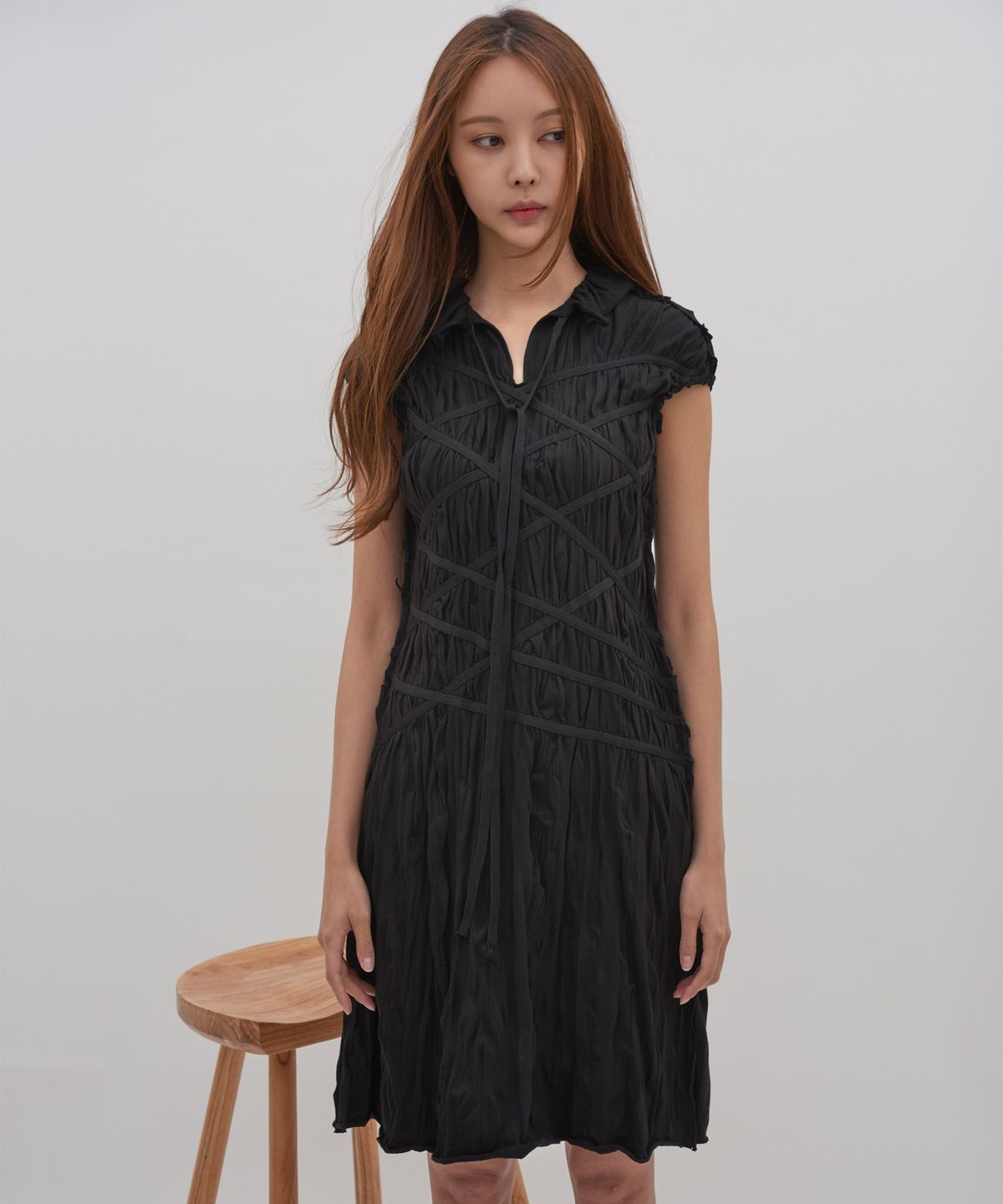 아이코노그라피(ICONOGRAPHY) Tie me up Dress BK