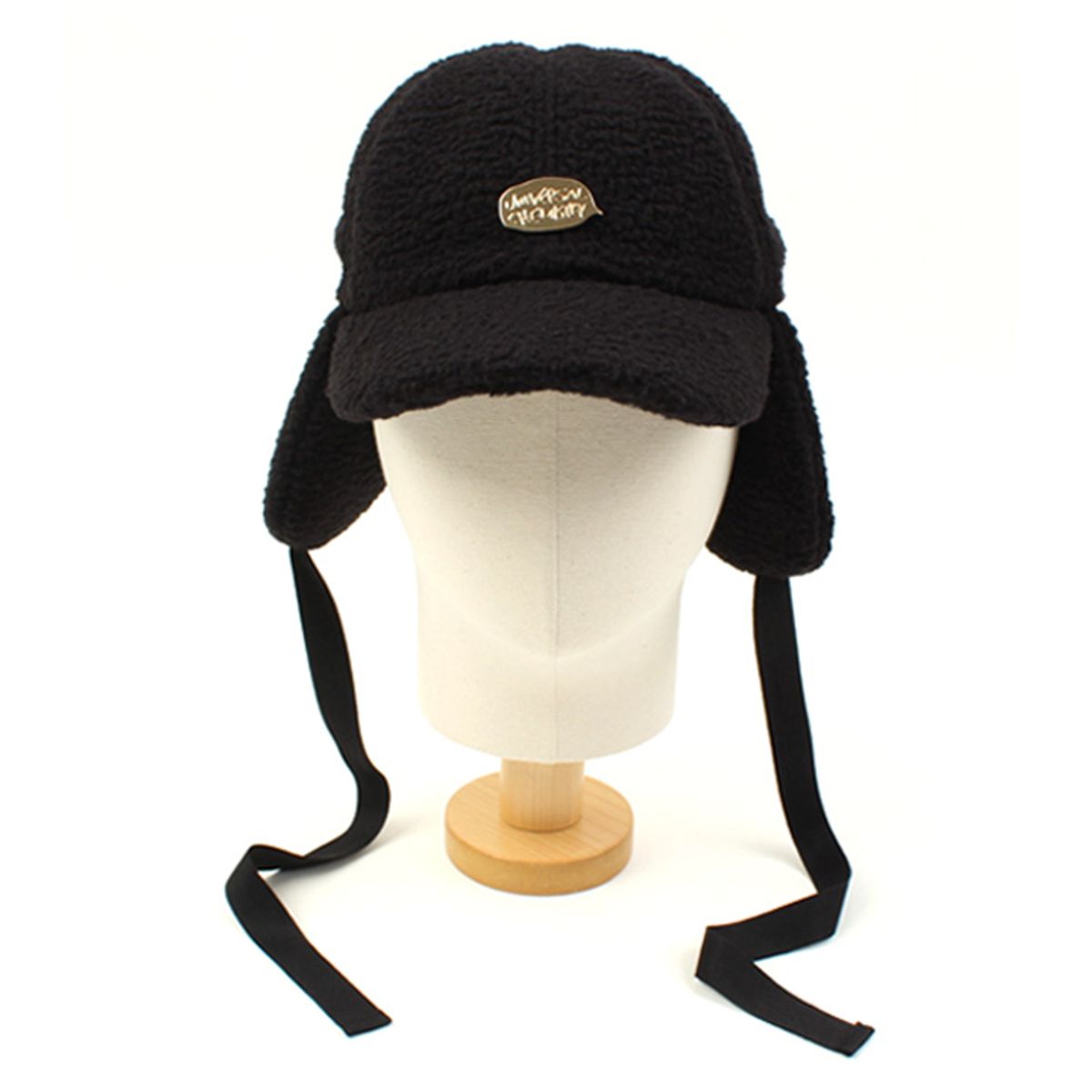 유니버셜 케미스트리(UNIVERSAL CHEMISTRY) Black Fleece Ear Flap Cap GDMT 후리스귀달이모자