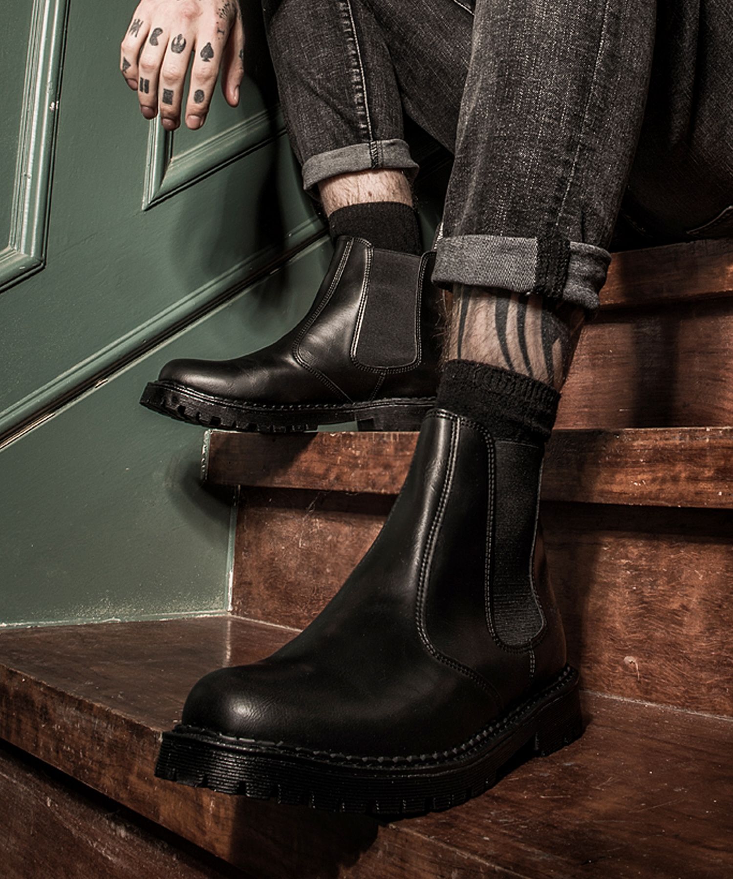 MUSINSA BSQT BY CLASSY 993 Santa Barbara Chelsea Boots Vintage Black