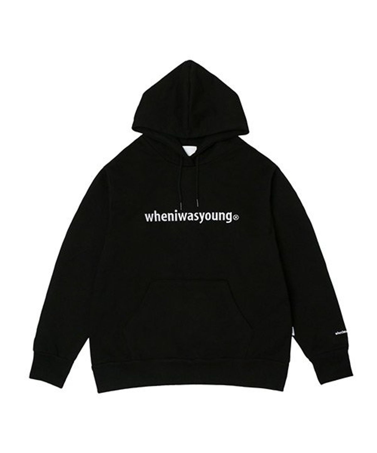 웬아이워즈영(WHENIWASYOUNG) 시그니처 로고 후디 (블랙)