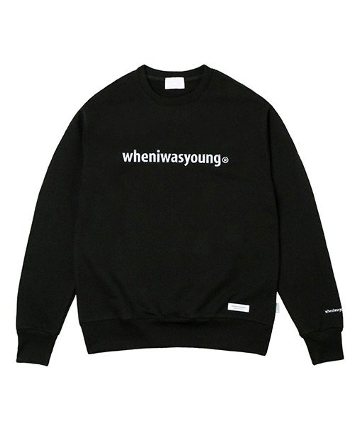 웬아이워즈영(WHENIWASYOUNG) 시그니처 로고 스웨트셔츠 (블랙)