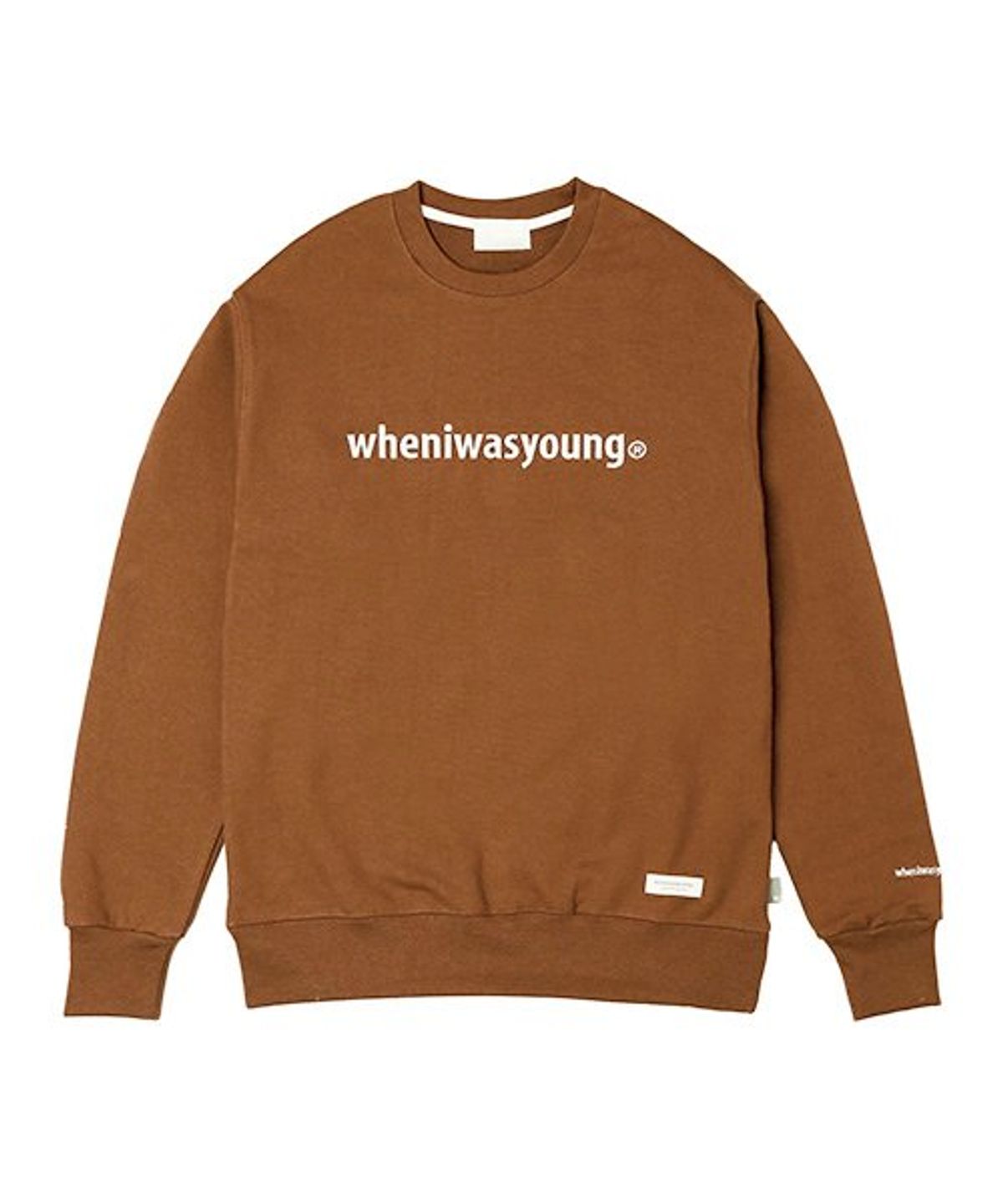 웬아이워즈영(WHENIWASYOUNG) 시그니처 로고 스웨트셔츠 (브라운)