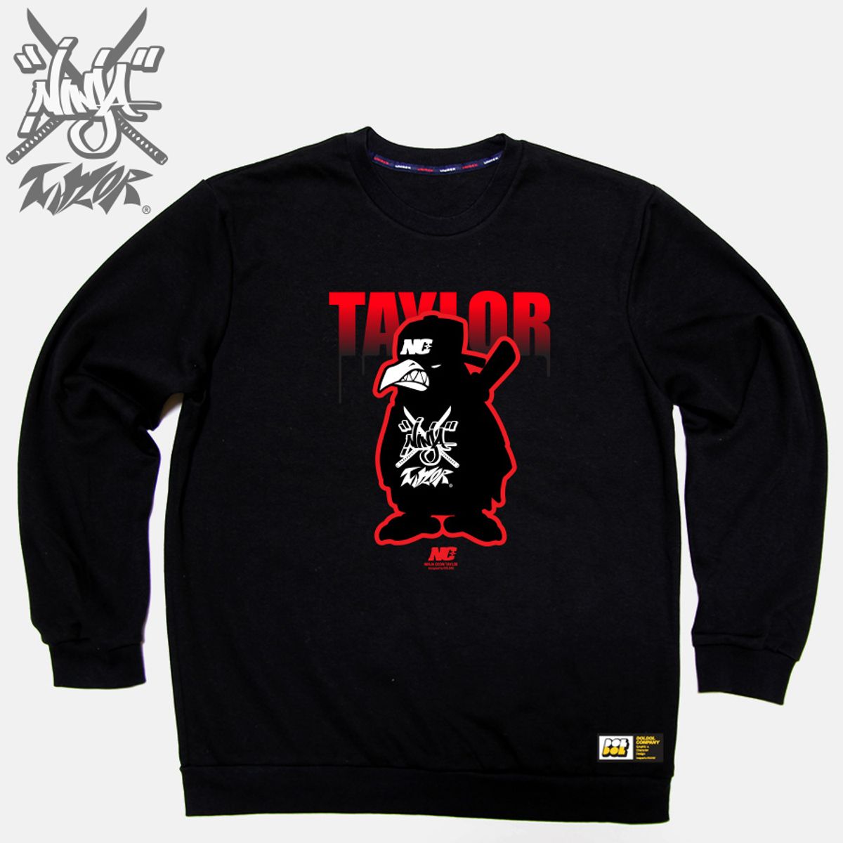 돌돌(DOLDOL) Ninja crow taylor_MTM-03 닌자 크로우 까마귀 테일러 캐릭터 그래픽 디자인 맨투맨 긴팔티