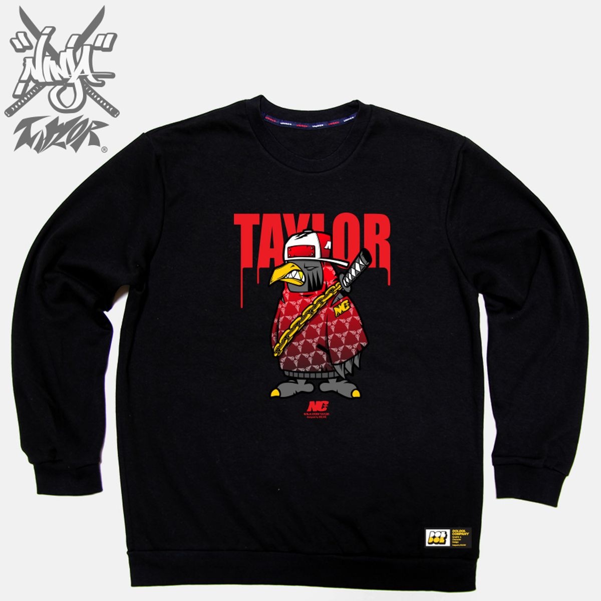 돌돌(DOLDOL) Ninja crow taylor_MTM-11 닌자 크로우 까마귀 테일러 캐릭터 그래픽 디자인 맨투맨 긴팔티