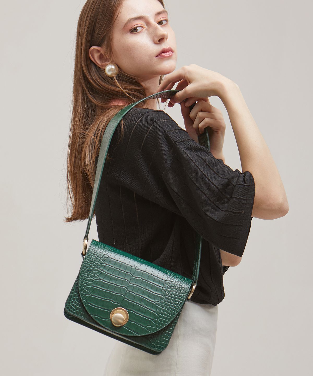 앤오즈(ANODDS) ISLE MINI CROC shoulder bag 3 color