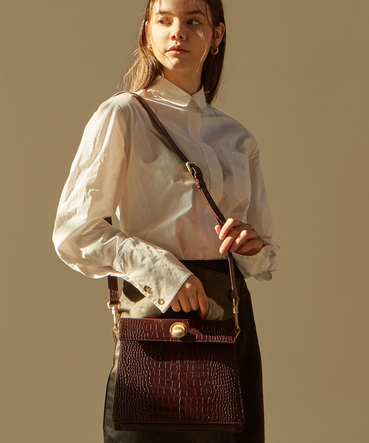 앤오즈(ANODDS) LAZEL CROC flap bag 3 color