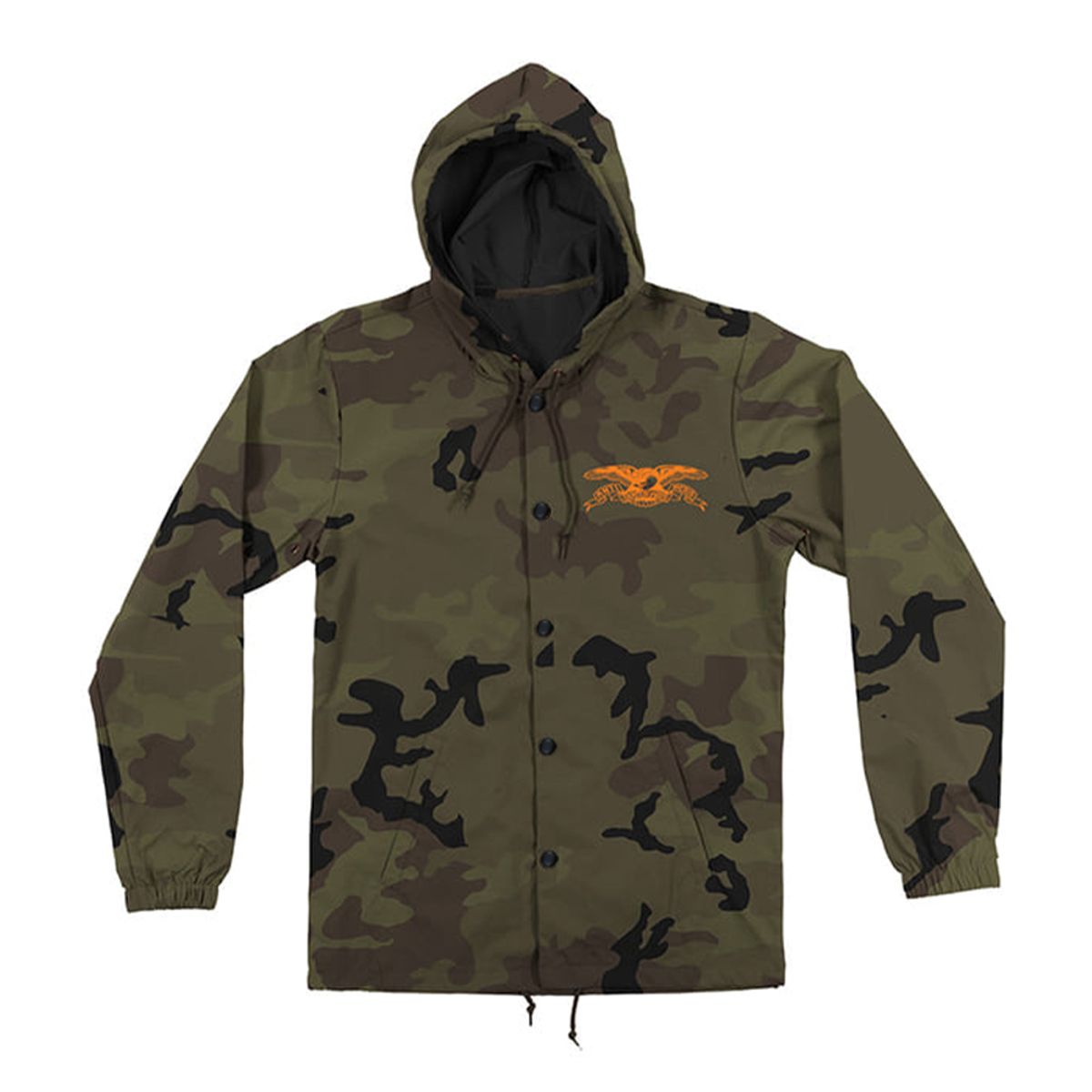 안티히어로(ANTI HERO) STOCK BASIC EAGLE HOODED COACHES JACKET - CAMO/BK