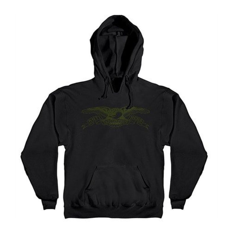 BASIC EAGLE PULLOVER HOODED SWEATSHIRT - BLACK/ARMY