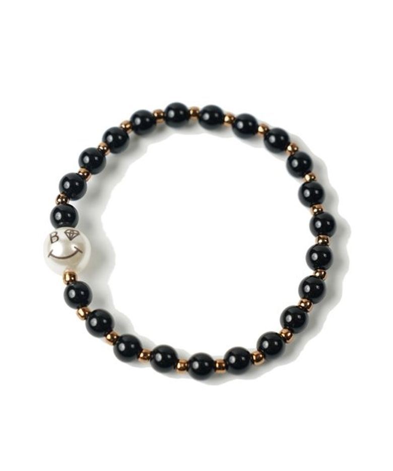 Mono pearl Bracelet 블랙 스마일 진주 비즈팔찌
