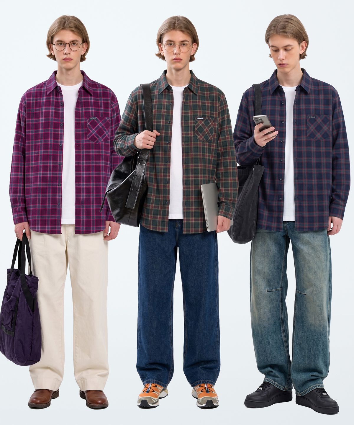 언더에어(UNDERAIR) STURGEON CHECK SHIRTS (3 COLOR)