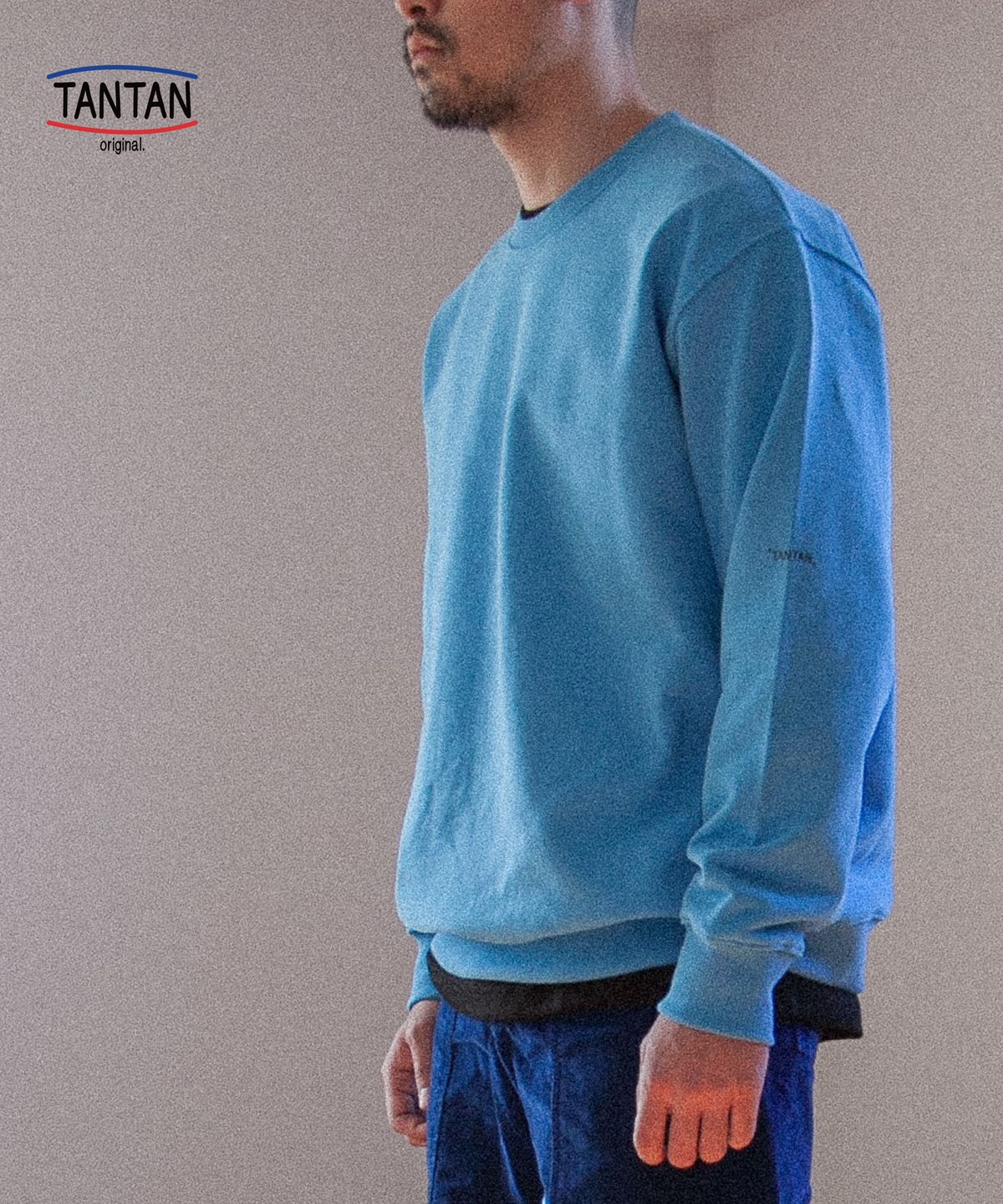 탄탄(TANTAN) 톤업 스웨트셔츠(베이직ver) - 스카이블루