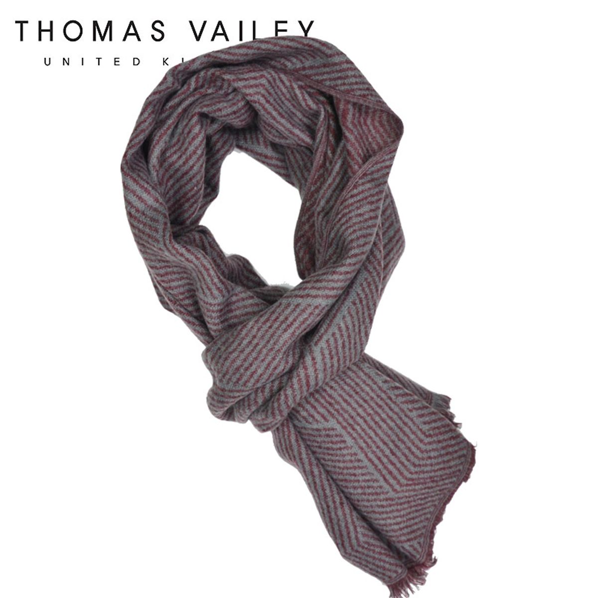 토마스 베일리(THOMAS VAILEY) 울머플러 헤링본 와인 폭 60cm 길이 200cm
