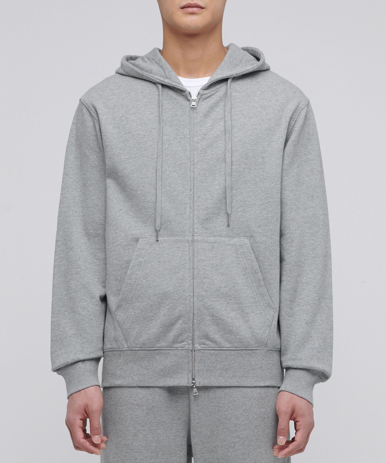 MUSINSA公式 | MUSINSA STANDARD ZIP-UP HOODIE [MELANGE GRAY]