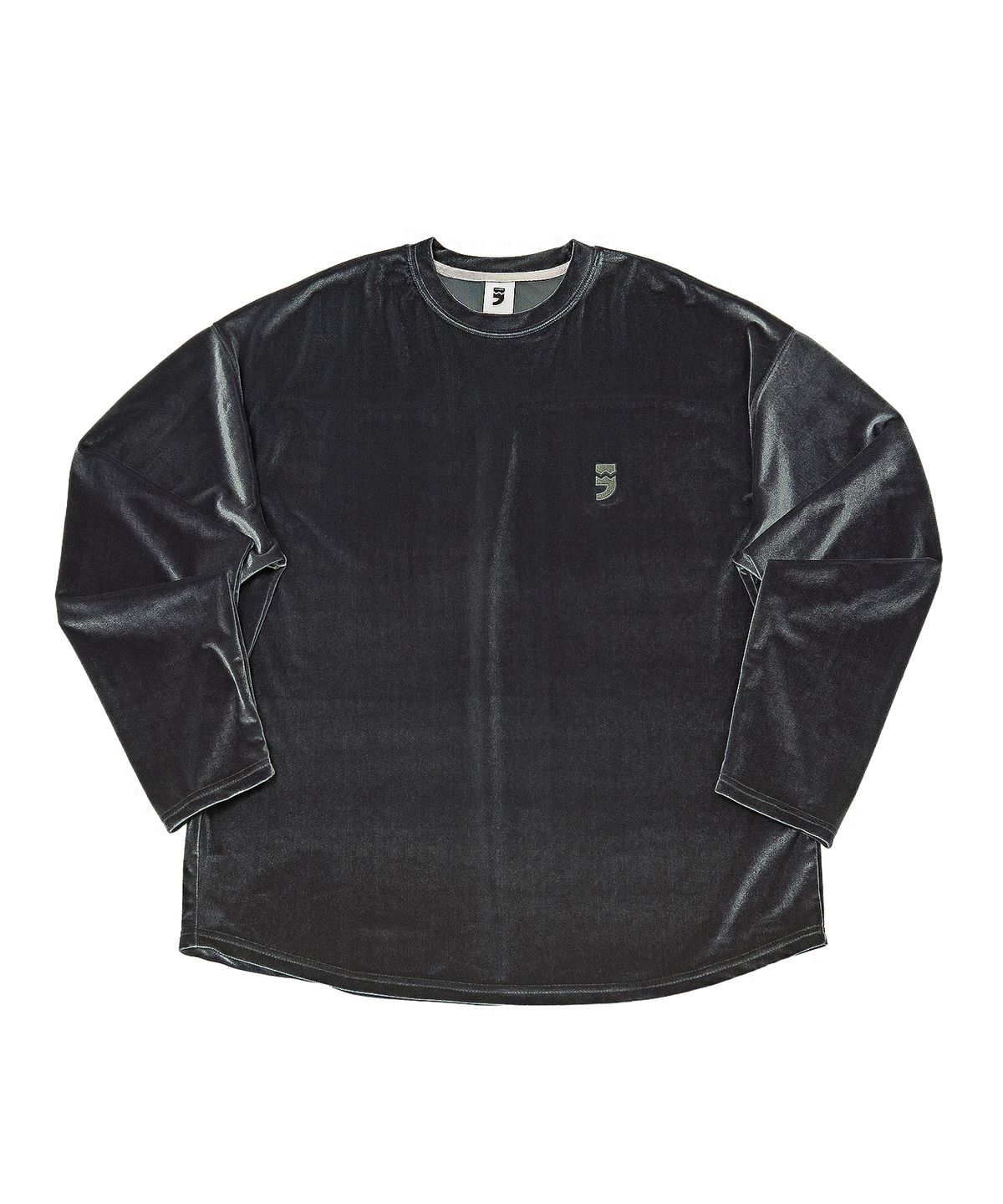 어낫띵(A NOTHING) DROP-SHOULDER VELVET TEE (Charcoal)