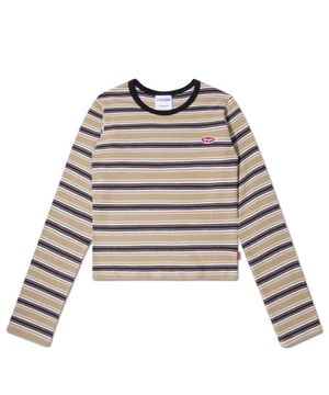 (W) BAD BOY Crop T - Beige