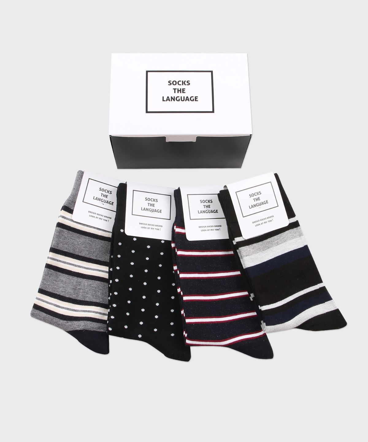 삭스더랭귀지(SOCKS THE LANGUAGE) 클래식 패션양말 4set
