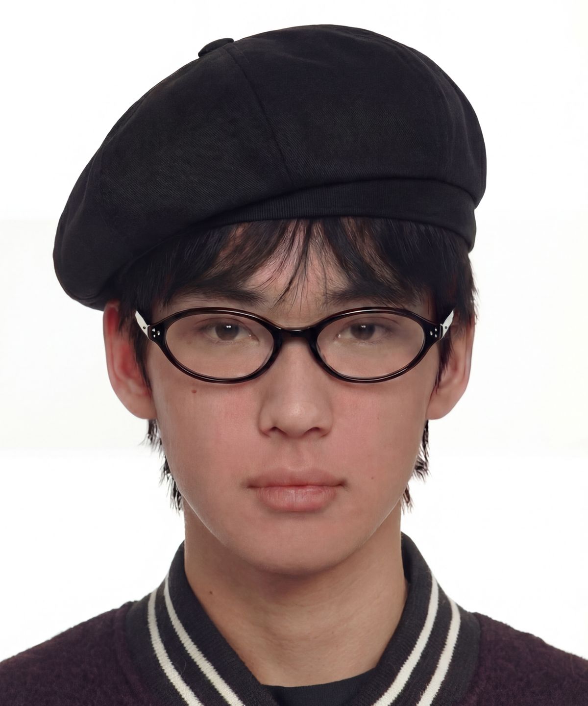 언더컨트롤(UNDERCONTROL) 코튼 사이즈 조절 베레모 BERET / WEB STRAP / BLACK