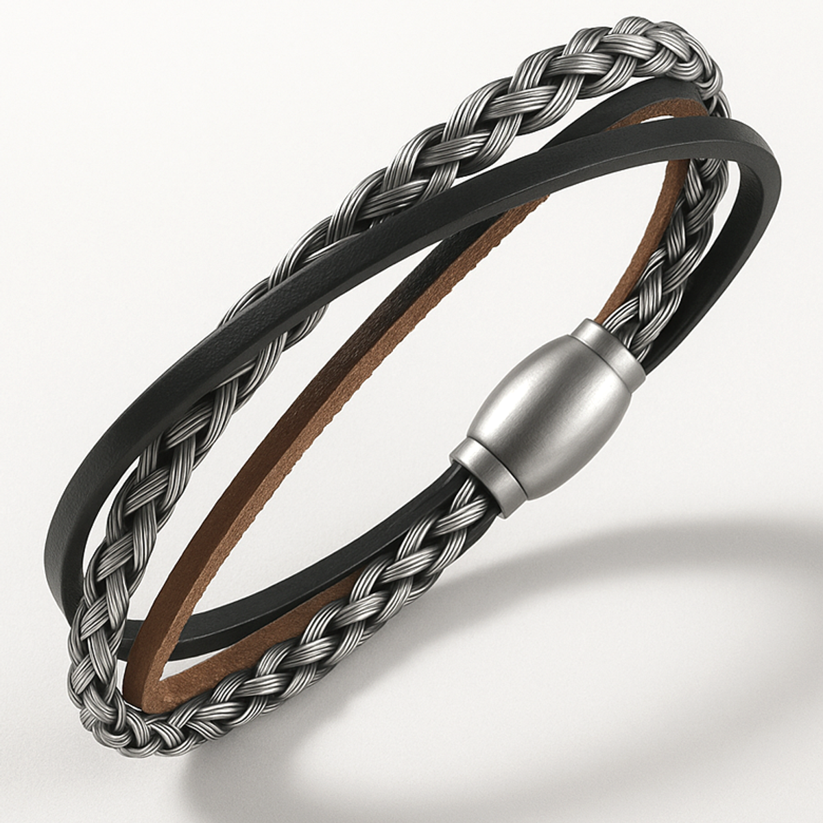마크-4(MARK-4) LAYERED LEATHER BRACELET (3T3C)