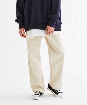 P[1003]롱 와이드 코튼팬츠(베이지)