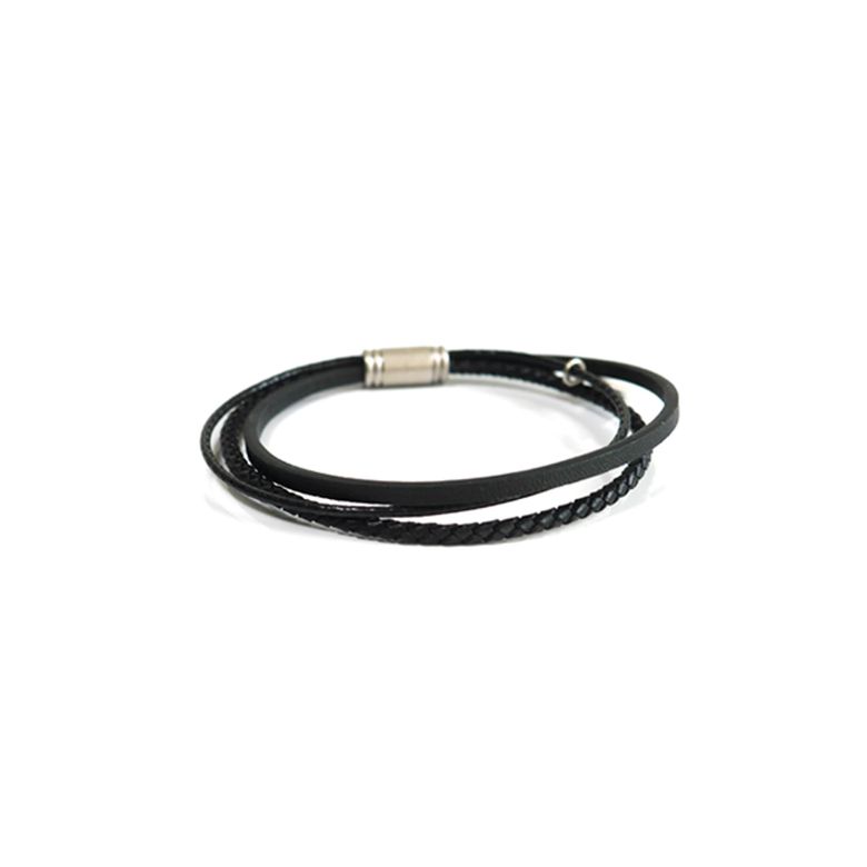 SLIM LAYERED MEN BRACELET (BLACK)