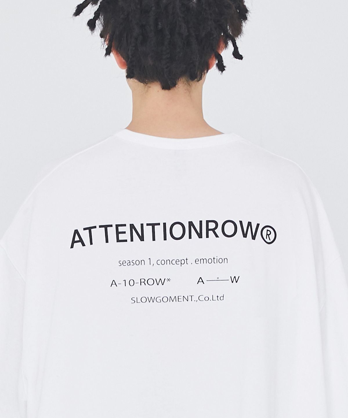 어텐션로우(ATTENTIONROW) 퓨즈 빅 오버사이즈 반팔티 (오프화이트)