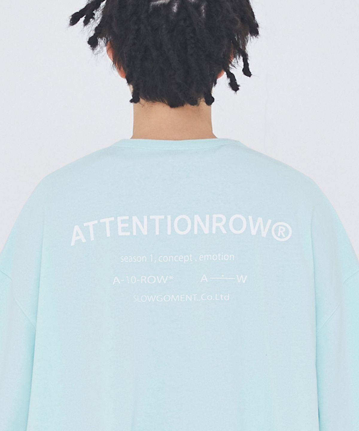 어텐션로우(ATTENTIONROW) 퓨즈 빅 오버사이즈 반팔티 (민트)