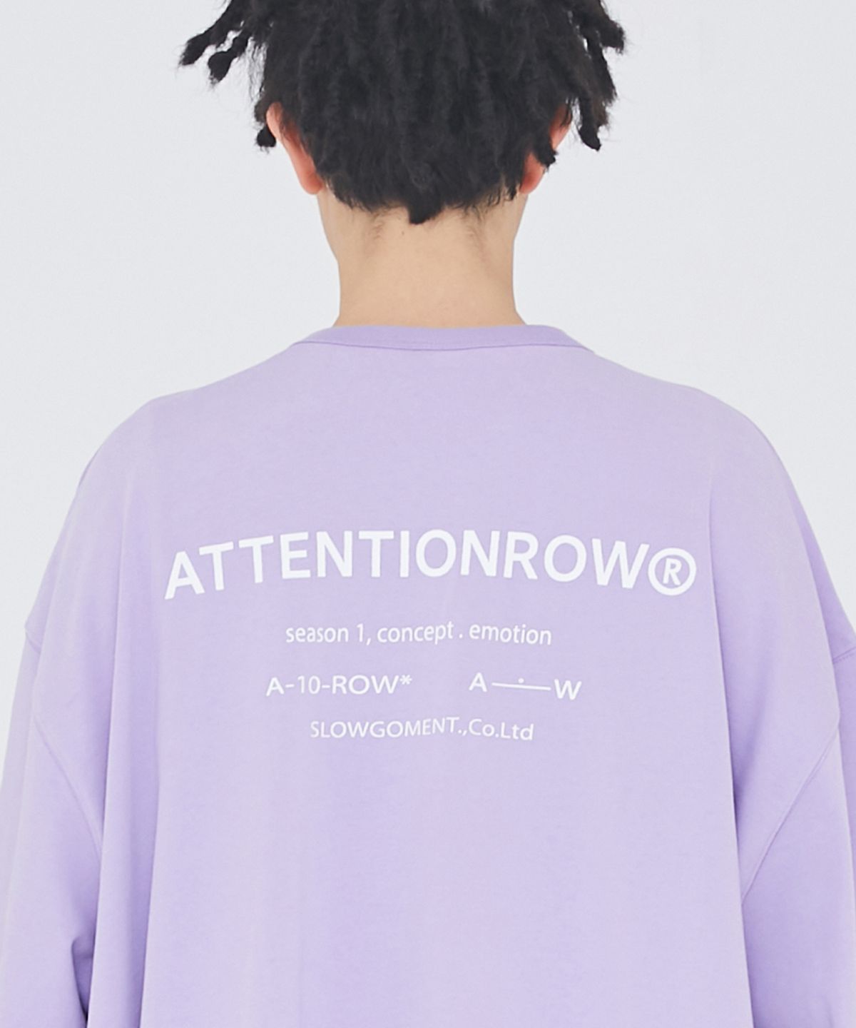 어텐션로우(ATTENTIONROW) 퓨즈 빅 오버사이즈 반팔티 (퍼플)