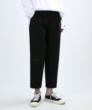 WIDE PINTUCK SLACKS (BLACK)