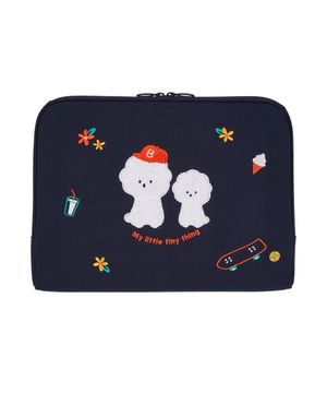 노트북 파우치 방수캔버스_부클 비숑 (아이패드. 13. 15)