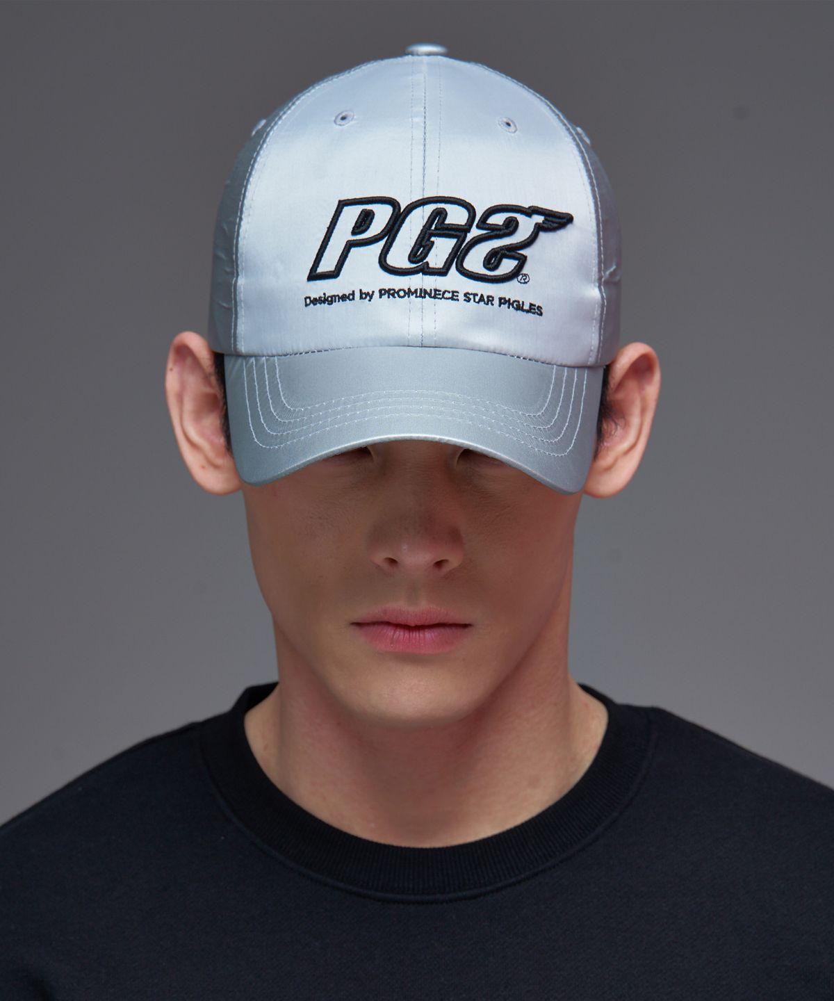 피글스(PIGLES) FL 자수 로고 나일론 모자(실버)