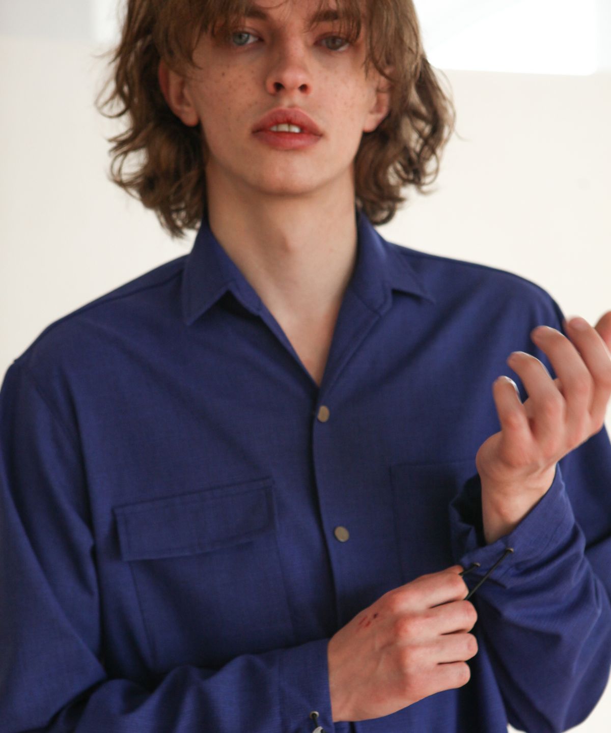 트립르센스(TRIP LE SENS) OVERSIZED STRING SHIRTS JACKET NAVY
