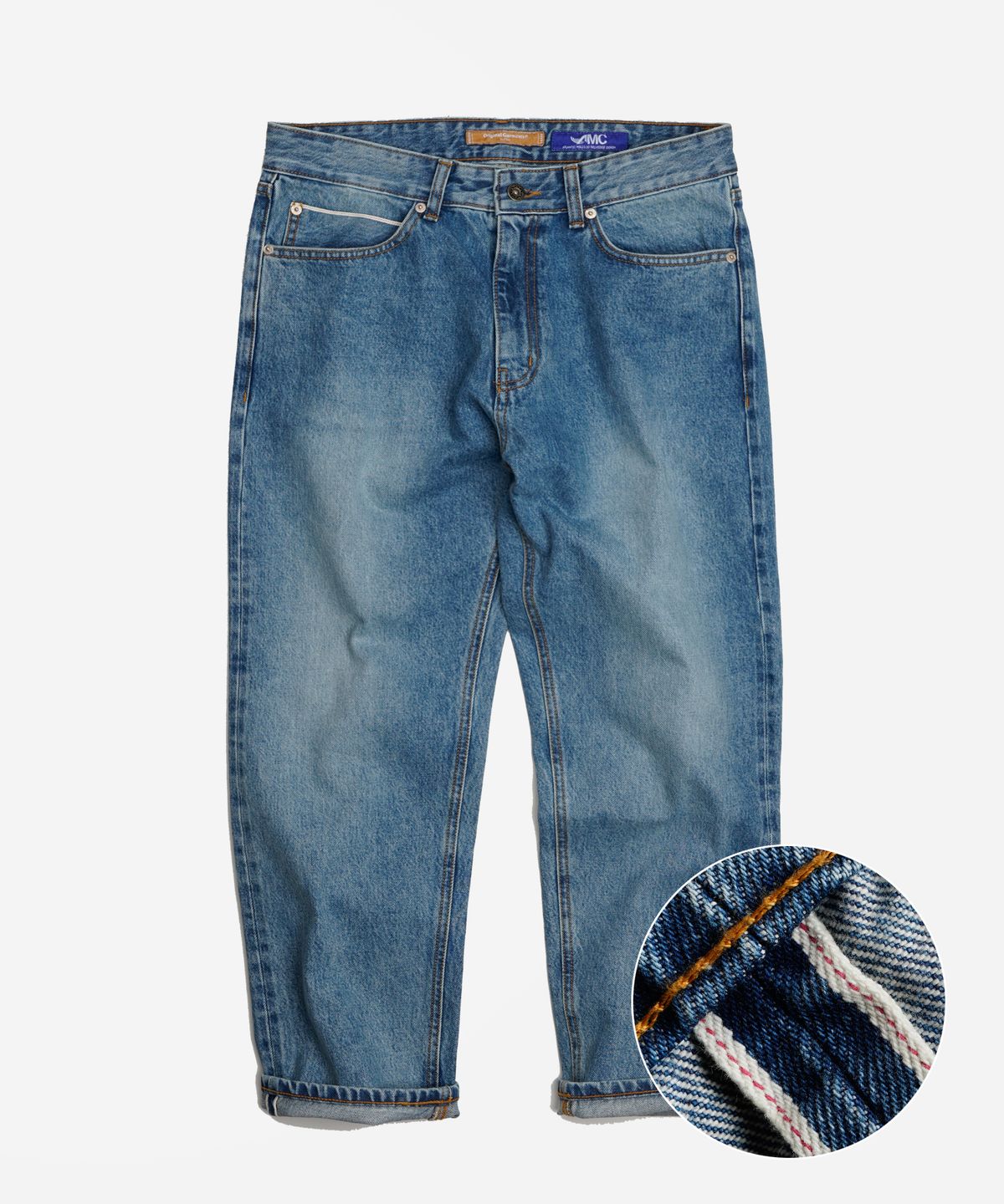 프리즘웍스(FRIZMWORKS) OG SELVEDGE ANKLE DENIM PANTS _ LIGHT BLUE