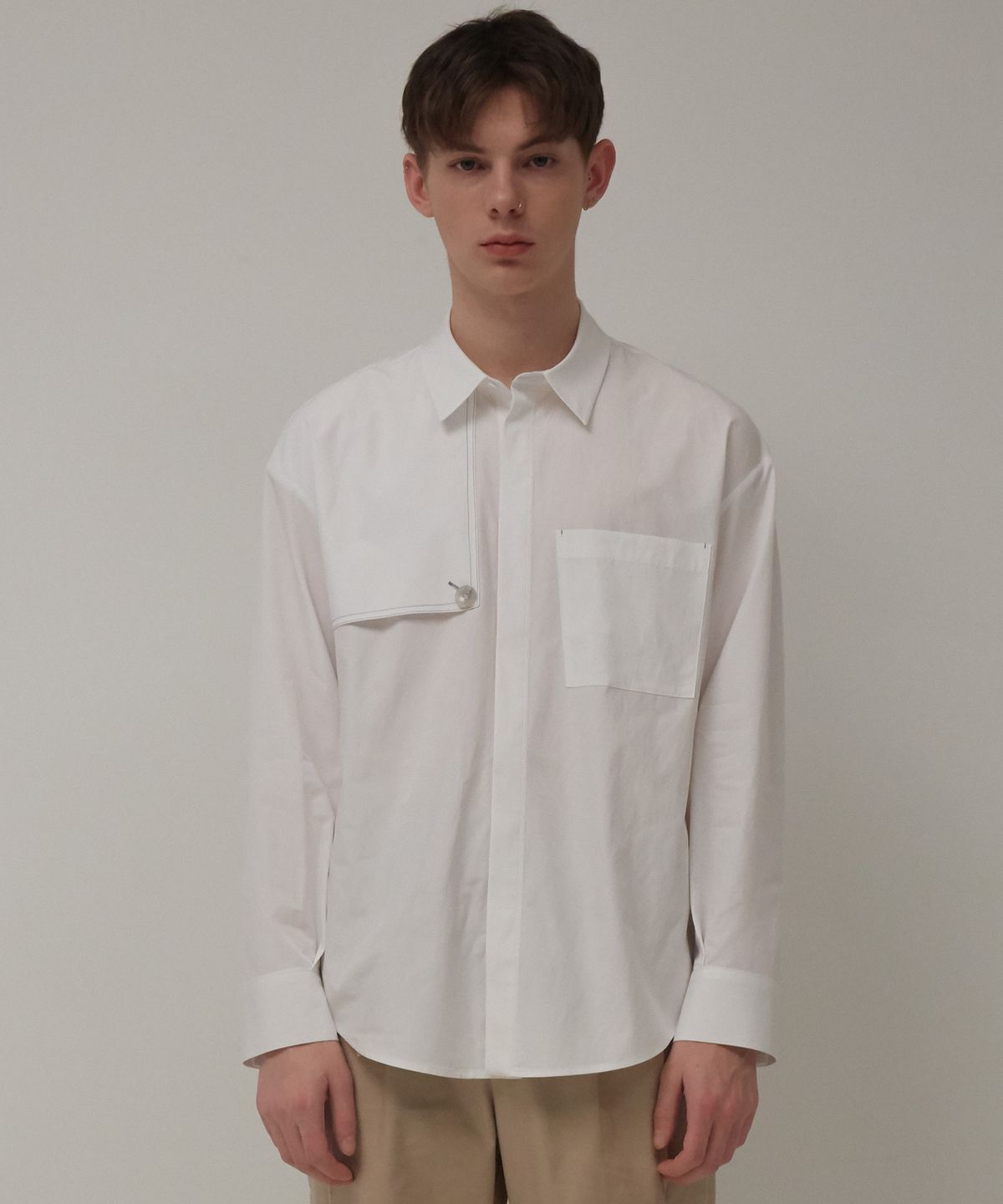 뮤게(MUGUET) TRENCH SHIRTS (WHITE)