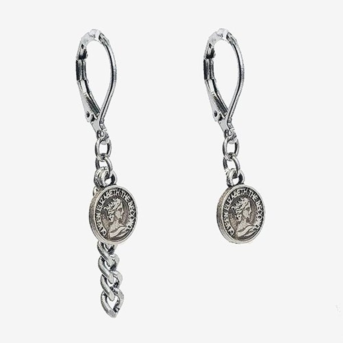 러쉬오프(RUSH OFF) Faded Unbalance Coin Earring / 페이디드 언발란스 코인귀걸이  (써지컬스틸침)