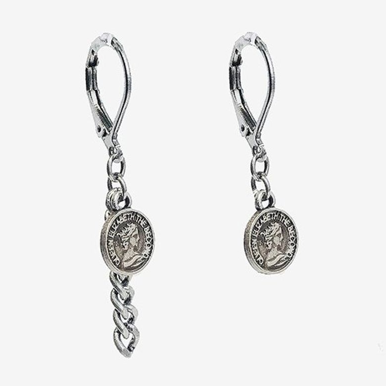 [19ALL] Faded Unbalance Coin Earring / 페이디드 언발란스 코인귀걸이  (써지컬스틸침)