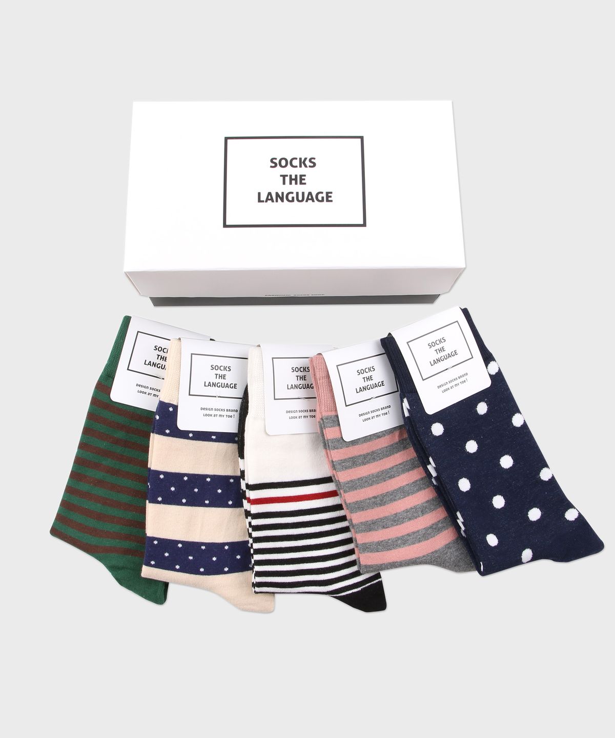 삭스더랭귀지(SOCKS THE LANGUAGE) 데일리 패턴양말 5SET