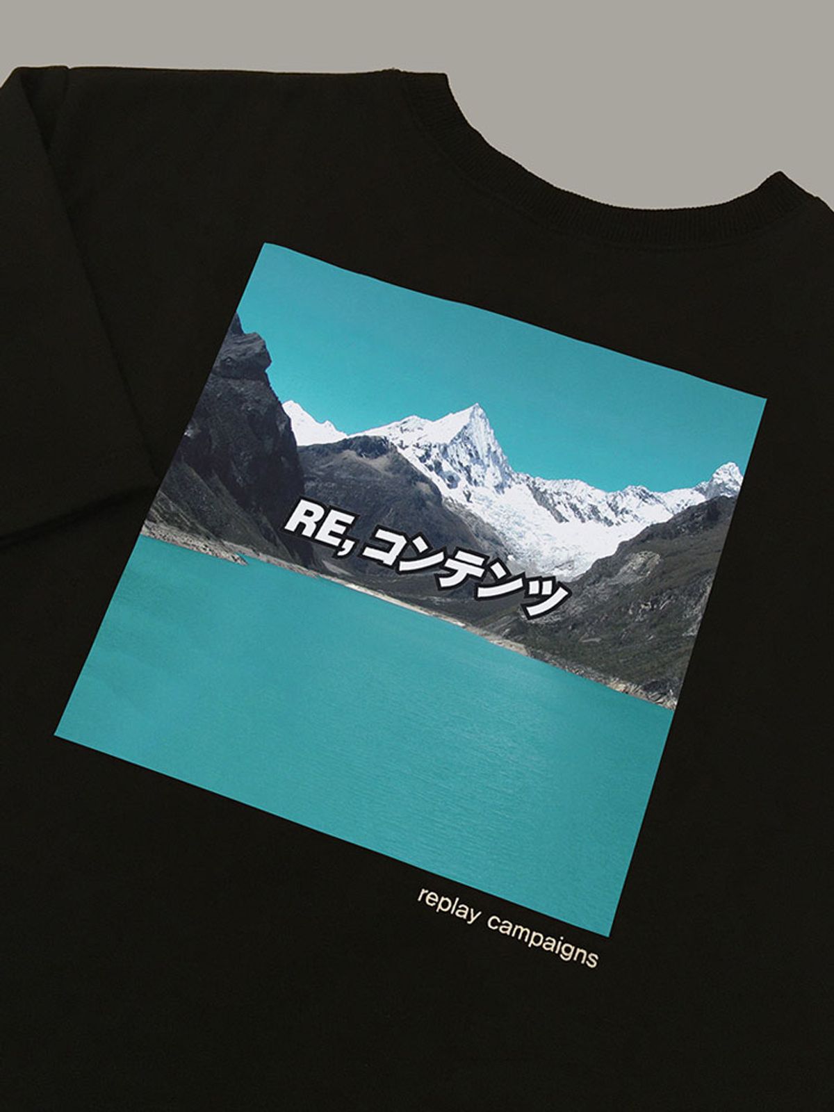 리플레이컨테이너(REPLAY CONTAINER) new black replay campaign 1/2 tee (minty)
