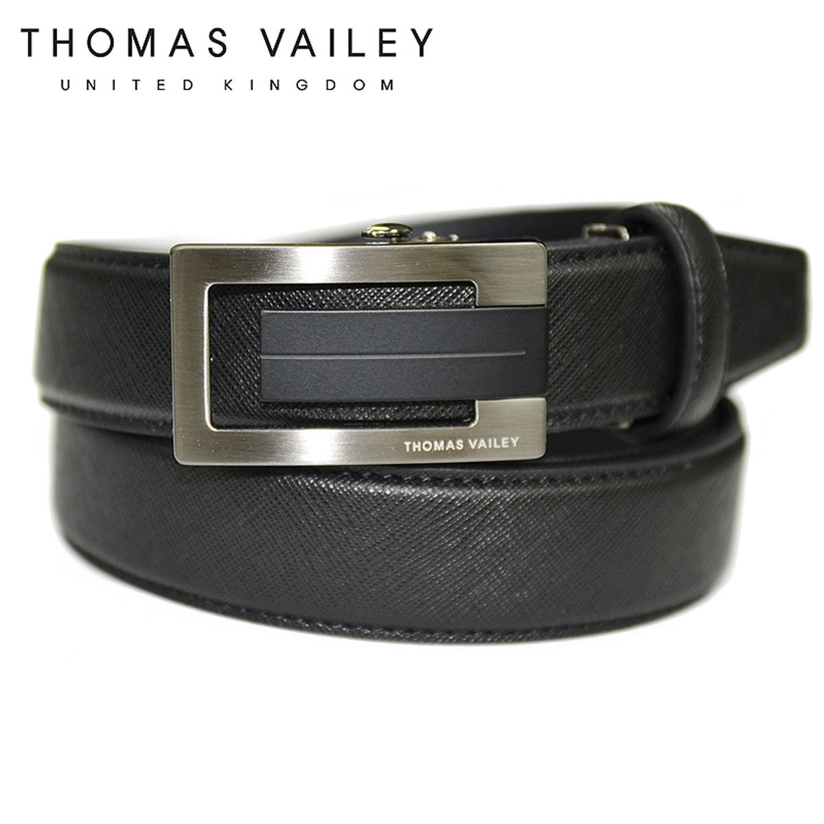 토마스 베일리(THOMAS VAILEY) 정장 사피아노 자동 벨트 래치 블랙
