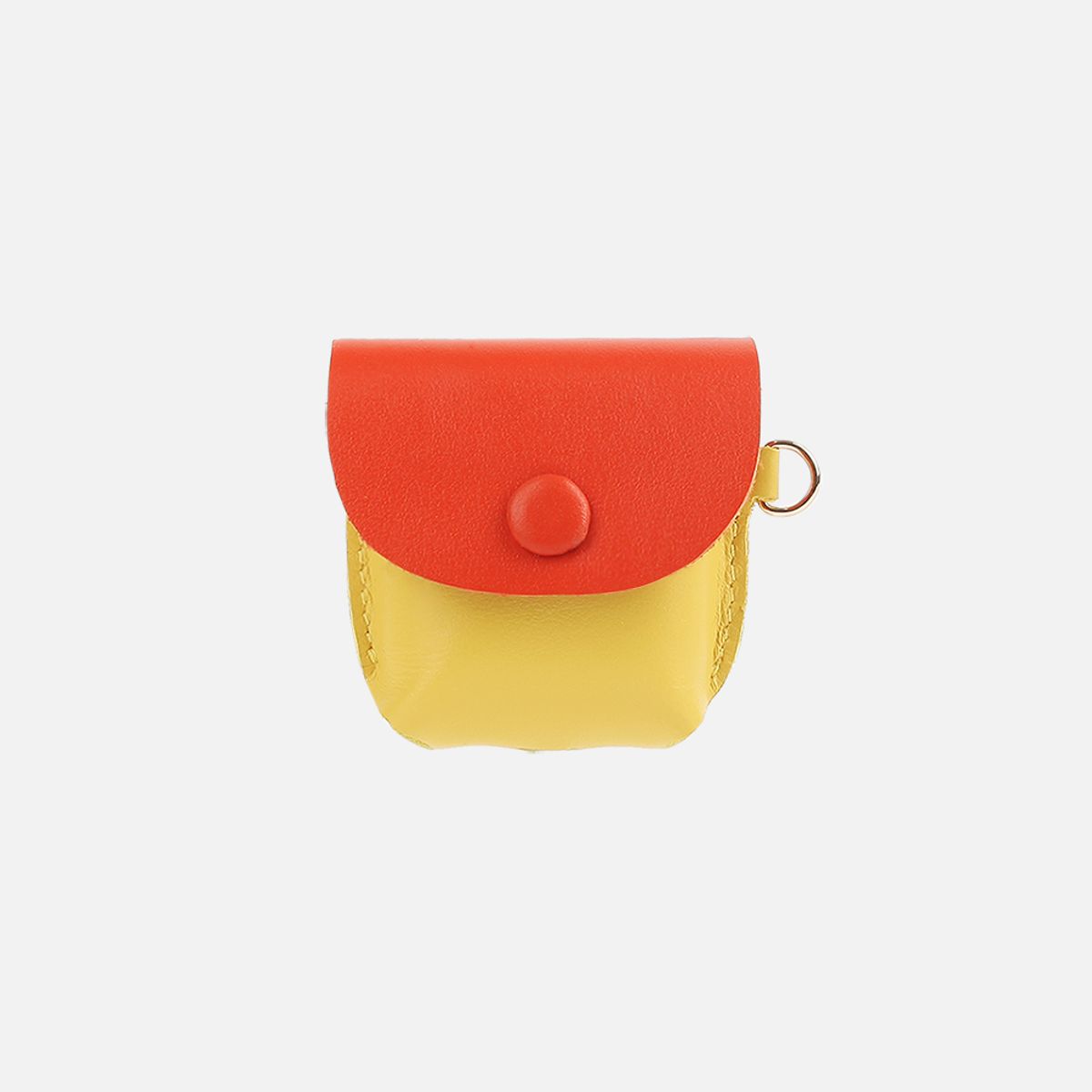 살랑(SALRANG) Button Shoulder AirPods Leather Case YellowOrange