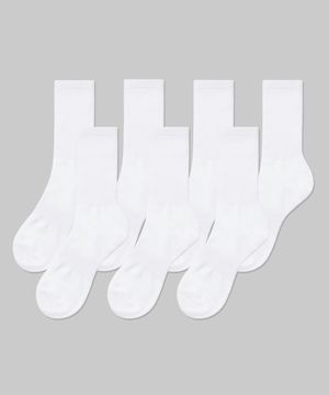 라이트웨이트 크루 삭스 7팩 [화이트]