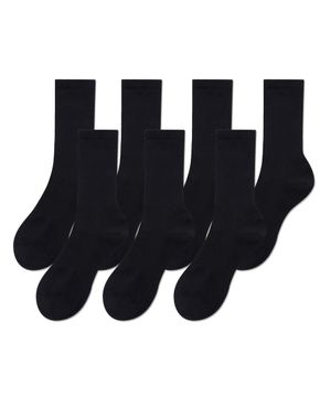 라이트웨이트 크루 삭스 7팩 [블랙]