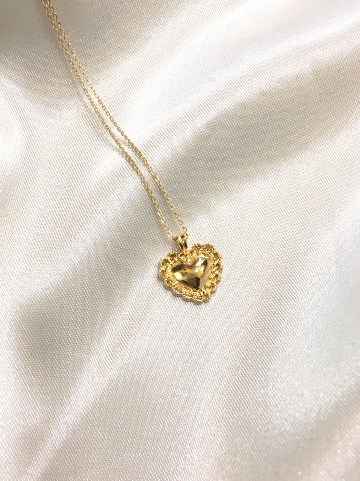 피오레(FIORE) lace full heart necklace