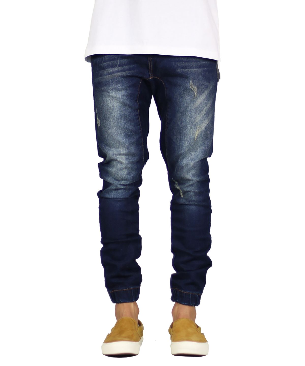 하이퍼 데님(HYPER DENIM) 다크 블루 드롭 크로치 데님 조거
