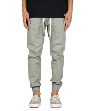 라이트 올리브 드롭 크로치 조거