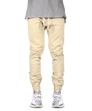 카키 드롭 크로치 조거