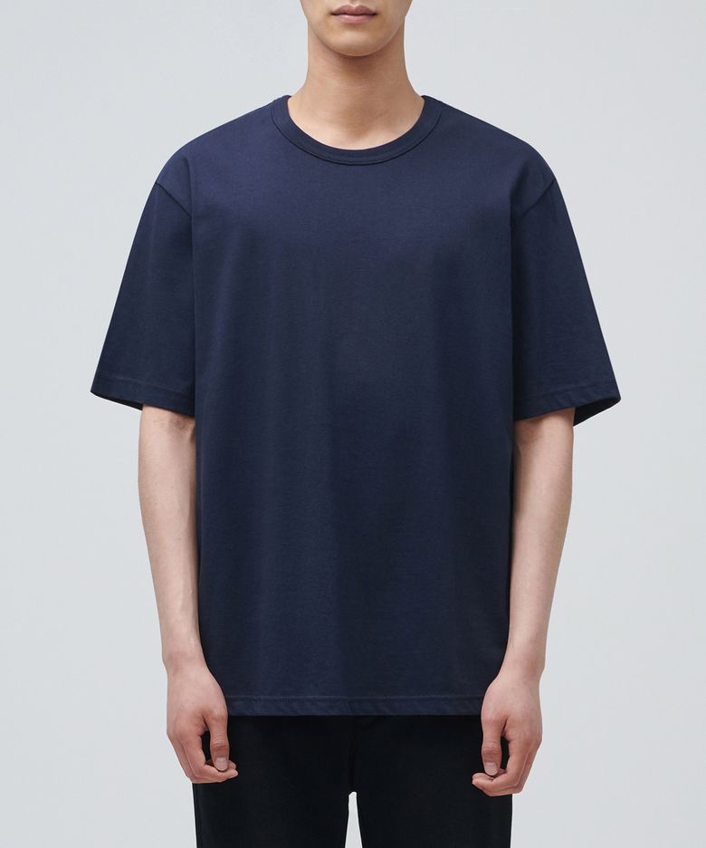 릴렉스 핏 크루 넥 티셔츠 [네이비]